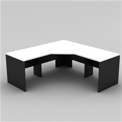 OM 3 Piece Corner Desk 1800/1800W x 700D x 720mmH White And Charcoal