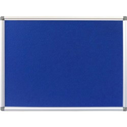 Rapidline Pinboard 900W x 15D x 600mmH Blue Felt Aluminium Frame