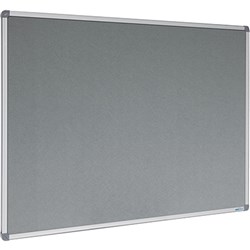 Visionchart Felt Pinboard 1800x900mm Aluminium Frame Grey