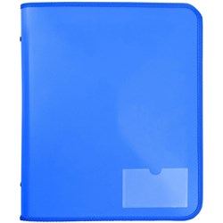 Marbig Zipper Binder With Tech Case A4 2D Ring 25mm Blue