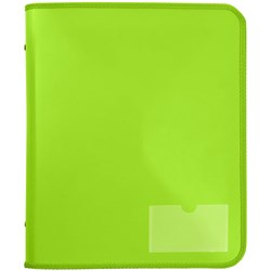 Marbig Zipper Binder With Tech Case A4 2D Ring 25mm Lime