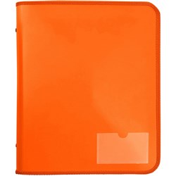 Marbig Zipper Binder With Tech Case A4 2D Ring 25mm Orange