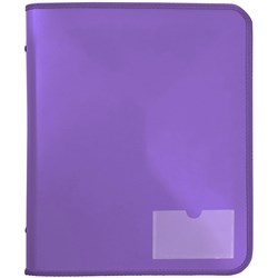 Marbig Zipper Binder With Tech Case A4 2D Ring 25mm Purple