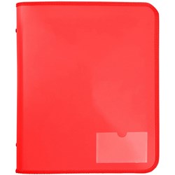 Marbig Zipper Binder With Tech Case A4 2D Ring 25mm Red