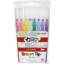 Texta Smart Tip Colouring In Markers Pastel Assorted Pack Of 8