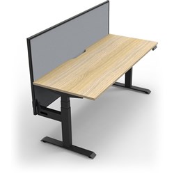 Rapidline Boost+ Single Sided Workstation + Screen 1200W x 750D x 1330mmH Oak / Black