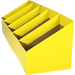 Marbig Book Boxes Large 170W x 250D x 270mmH Yellow Pack Of 5