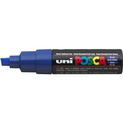 Uni Posca Paint Marker PC-8K Broad 8mm Chisel Tip Blue