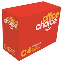 Office Choice C4 Envelopes 324x229mm Strip Seal White 100G Box Of 250