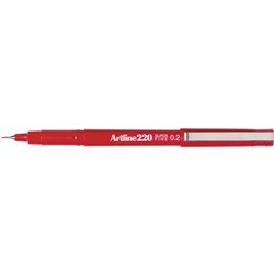 Artline 220 Fineliner Pen Super Fine 0.2mm Red