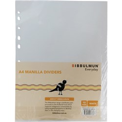 Bibbulmun Manilla Divider A4 10 Tab White