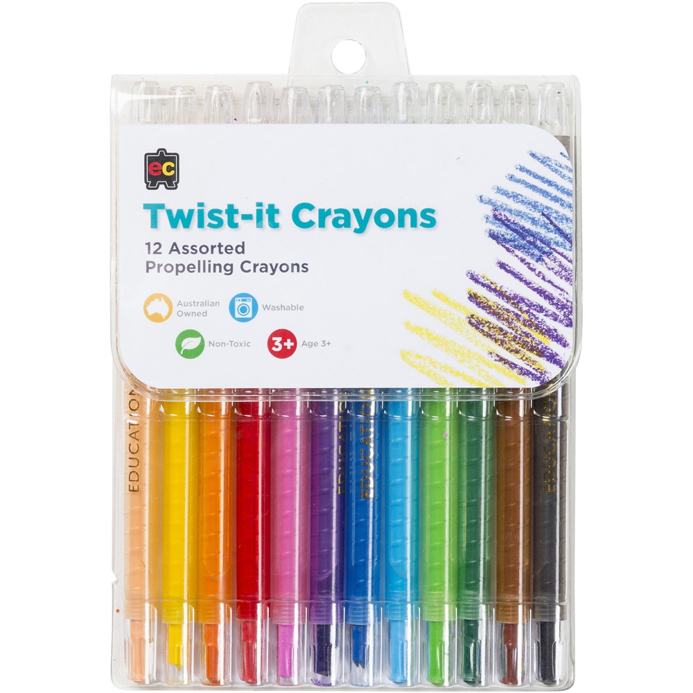 Twist Crayons - 12 Assorted Colors