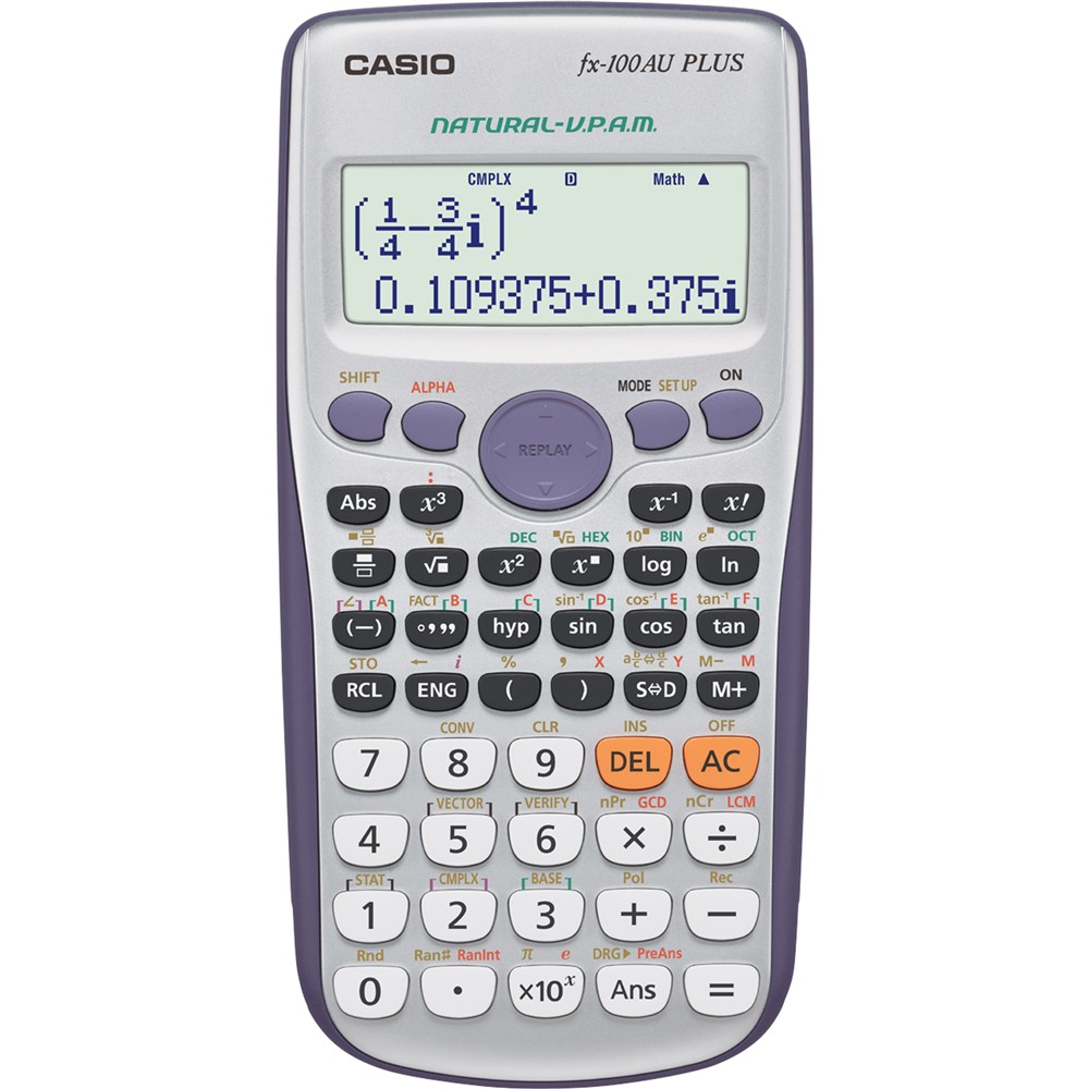 Calculators Dictation Casio FX 100AU Plus 2nd Edition Scientific Calculator Black Your Home for Office Supplies Stationery in Australia Office Choice