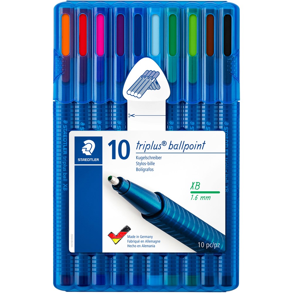 Staedtler Ballpoint Pens Assorted Colours - Wallet of 10