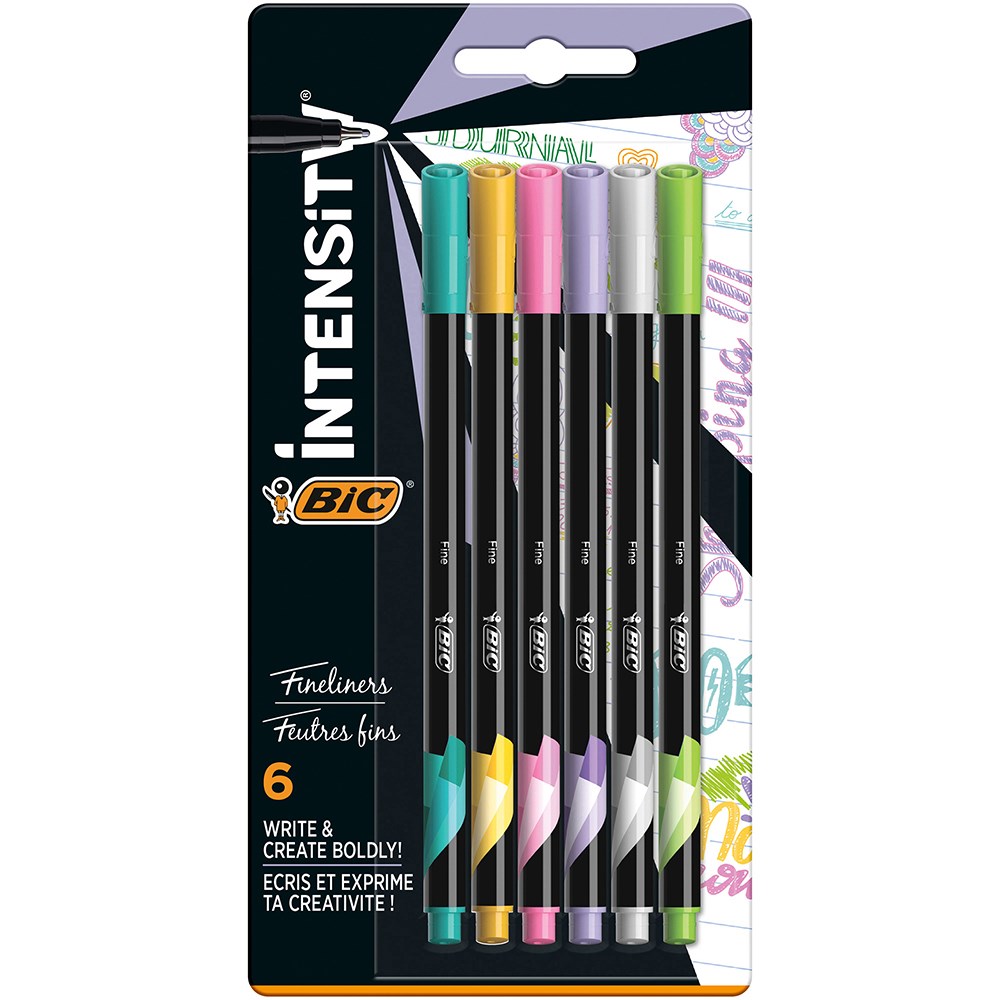 Pens - BIC Intensity Fineliner Pen Assorted Colours Pack of 6 - Your ...