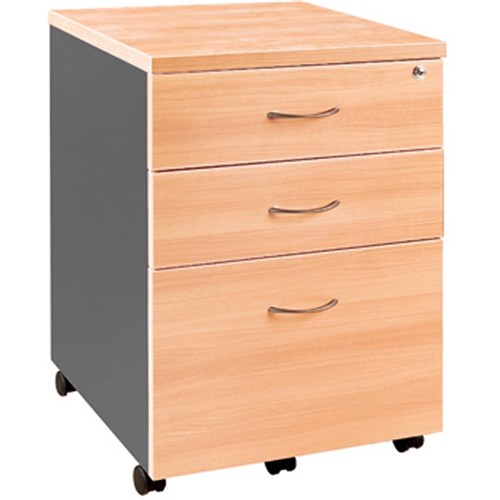 Storage - OM Mobile Pedestal 2 Drawer 1 File 468W x 510D x 685mmH Beech ...