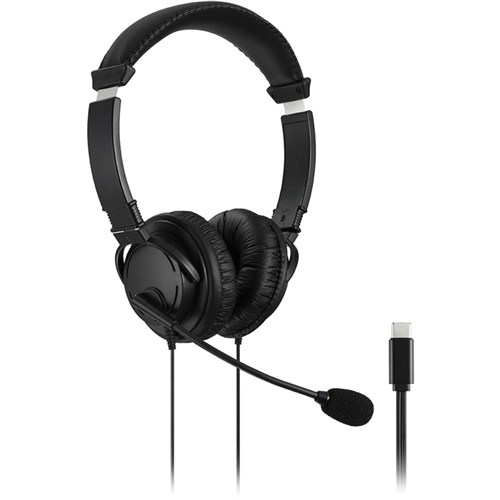 Kensington Hi Fi USB C Headphones With Microphone Black