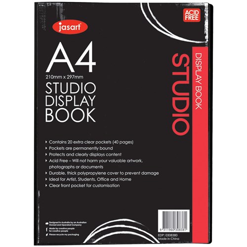 A4 Size Display Book / Clear Book Presentation File - 20 Pockets 