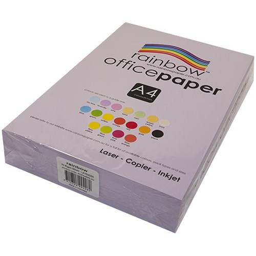 Paper - Rainbow Office Copy Paper A4 80gsm Lavender Ream of 500