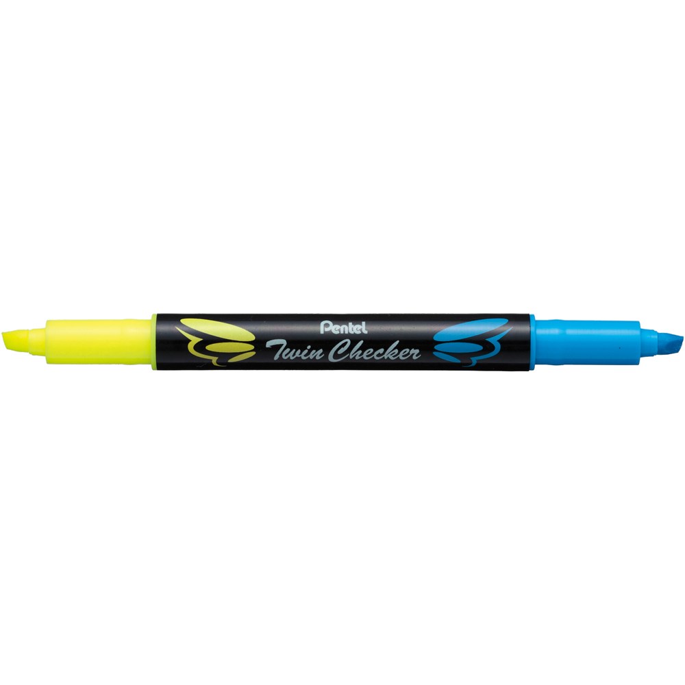 Markers & Highlighters - Pentel Twin Checker Highlighter SLW8 Yellow ...