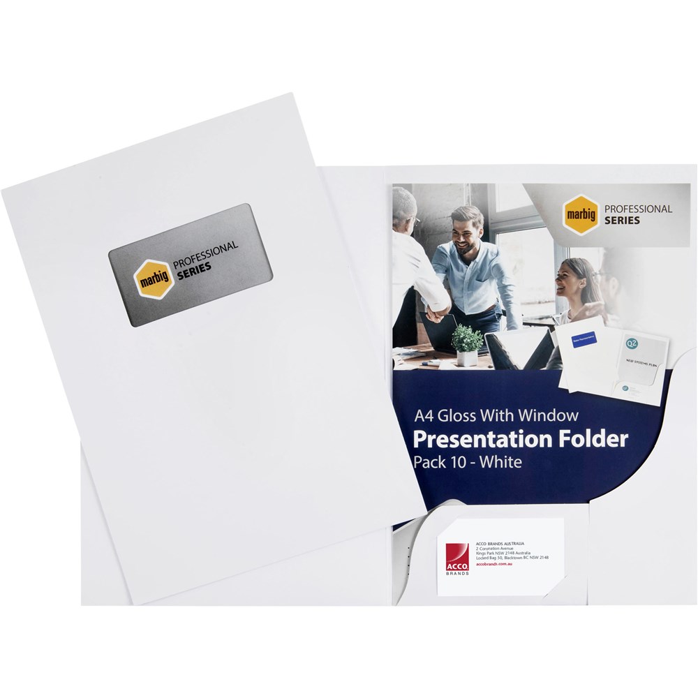 Files - Marbig Professional Series Presentation Folders A4 Window Gloss ...